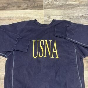 Vintage 90s USNA United States Naval Academy MV Sport Pro Weave Men L Sweatshirt